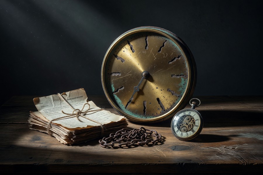 Timeline graphic showing the 7-year credit reporting window for a collections account