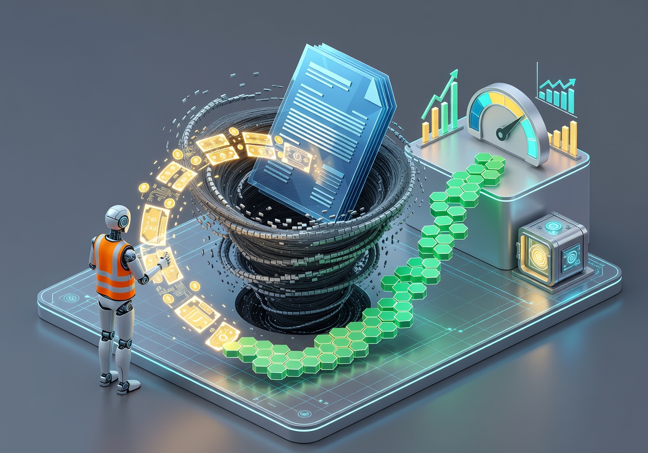 Person reviewing credit report on laptop next to a tax refund check and notepad