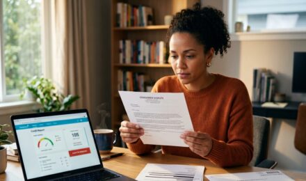 Person writing a 609 dispute letter to challenge credit report errors