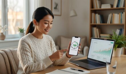Person reviewing Experian Boost on a laptop to improve their credit score