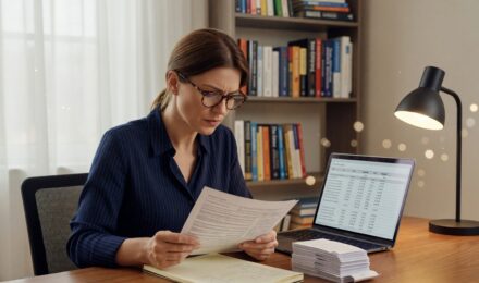 Taxpayer comparing standard deduction vs itemizing on a tax form worksheet
