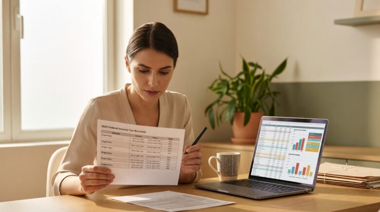 2026 federal tax brackets chart showing income ranges and marginal tax rates