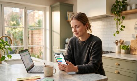 Person using a budgeting app on smartphone as a cash envelope system alternative