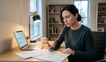 Side-by-side comparison of a collection account and a charge-off entry on a printed credit report