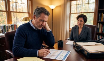 Person comparing credit repair lawyer services versus DIY credit repair options at a desk
