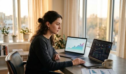 Side-by-side comparison of index funds vs ETFs on a financial planning screen
