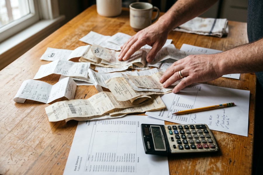 Simple sinking fund calculation worksheet showing monthly savings breakdown for common expense categories