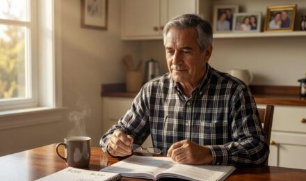 Person reviewing social security claiming age options at 62, 67, and 70 on a retirement planning chart