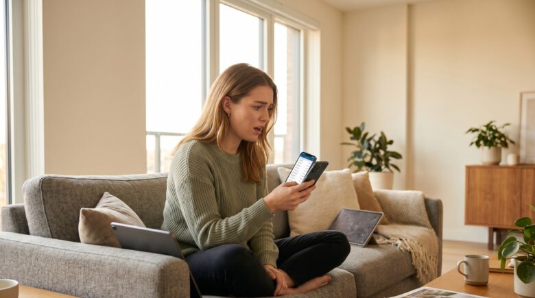 Person reviewing unused subscriptions on a laptop to cancel and save money