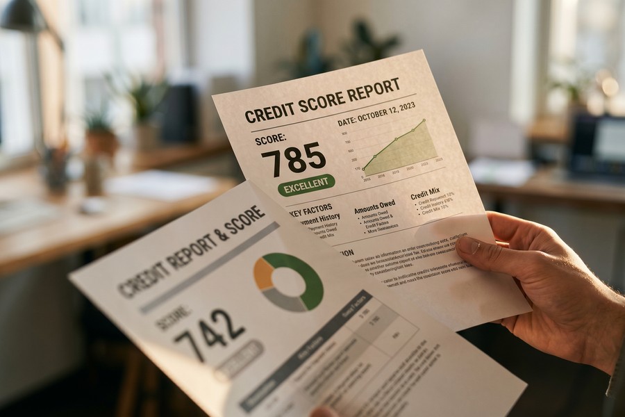 Side-by-side comparison of FICO Score vs VantageScore minimum requirements chart