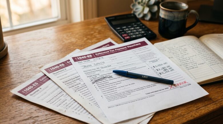 Calendar showing quarterly tax payment dates for freelancers