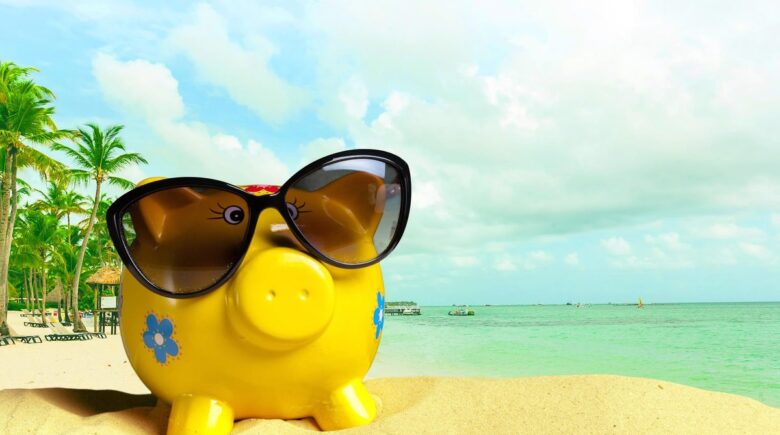 A person using a 52-week savings challenge to plan a vacation