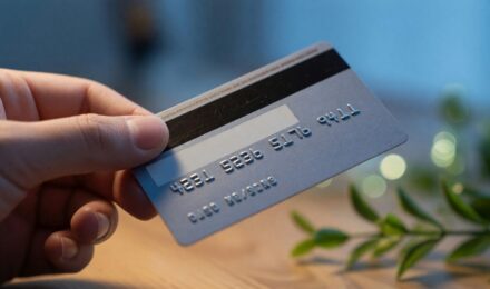 Person on phone reporting stolen credit card to bank issuer