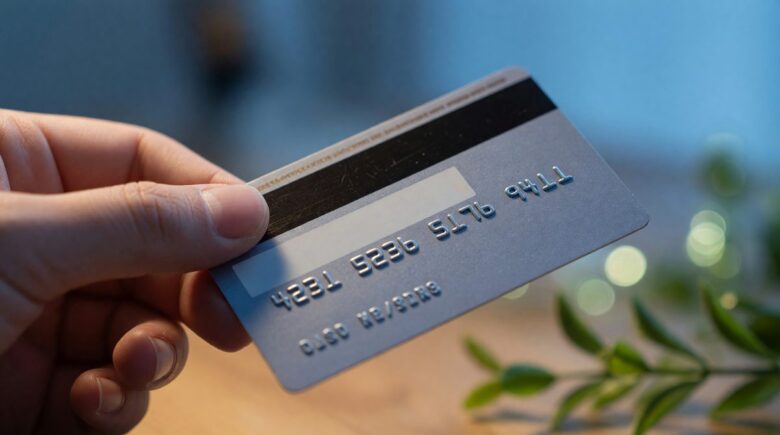 Person on phone reporting stolen credit card to bank issuer