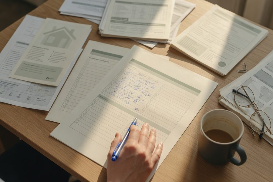 Person reviewing down payment assistance paperwork with a loan officer