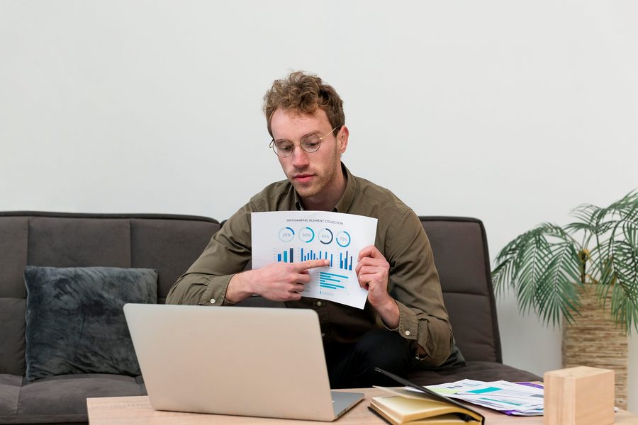 A gig worker reviewing monthly income on a phone while a percentage‑based contribution notification appears