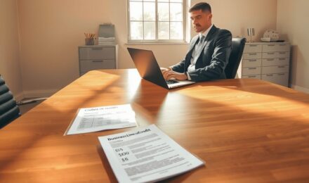 A business owner using a line of credit to manage cash flow without affecting personal credit